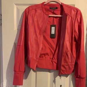 Street leather and cotton jacket